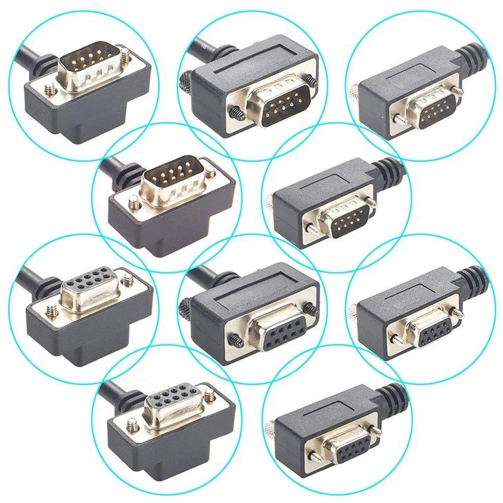 USB to RS232 cable with low profile DB9 connector