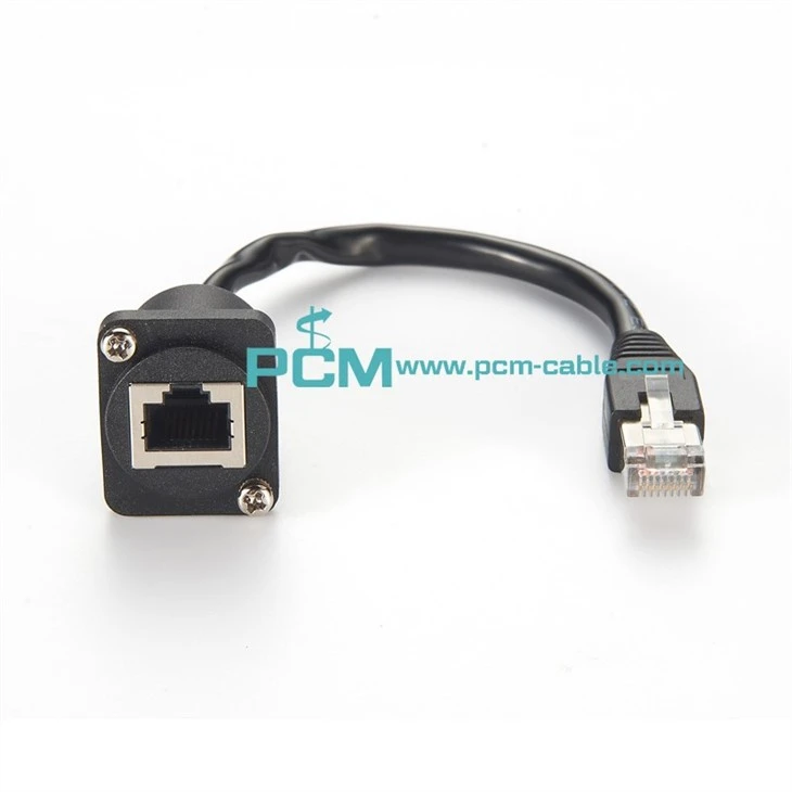RJ45 Cat6 Socket D-Type Module Shielded Industrial Panel Mount Bulkhead Female/Female Feed Thru Coupler