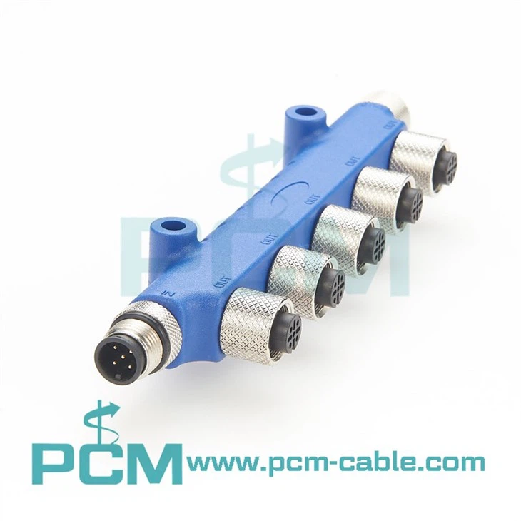 6-Port Eurofast Junction Box M12 Connector