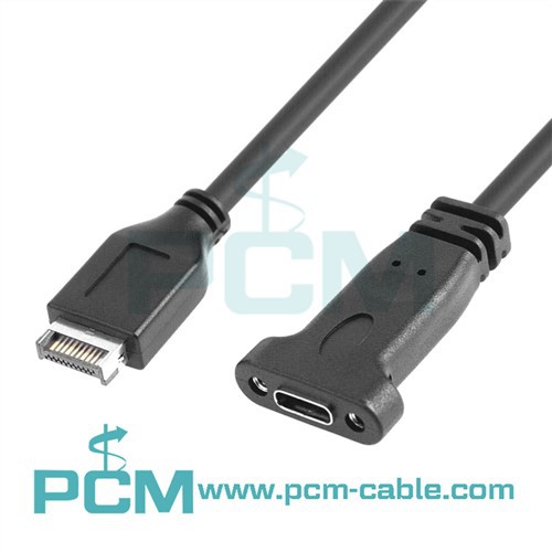 USB 3.1 フロントパネルヘッダーから USB-C 延長ケーブルへ