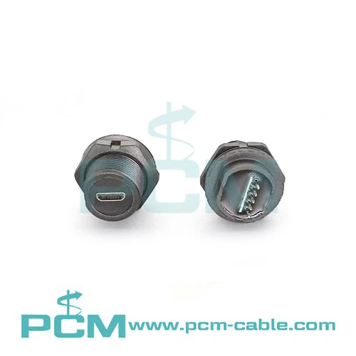 防水 USB Micro B IP67 コネクタ