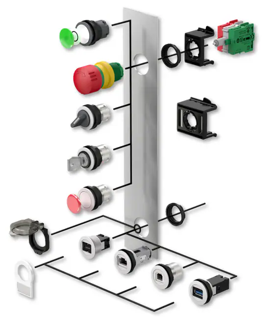 application of schlegel panel mount connector