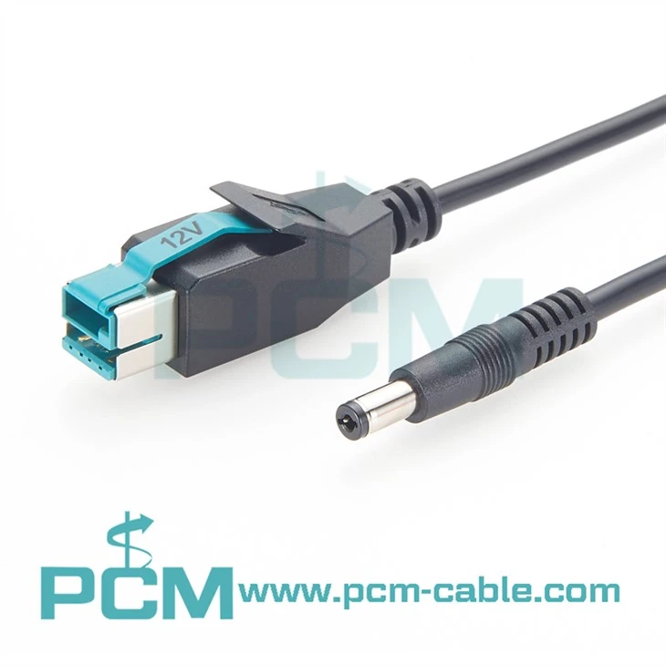 12V PoweredUSB to DC5521 ケーブル POS システムスキャナープリンター用