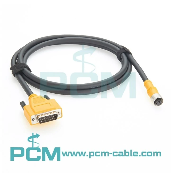 In-Sight series IO Module Cable M12 12 Pin to DB15 Power & IO trigger Cable compatible with Cognex CCB-PWRIO-MOD-02, CCB-PWRIO-MOD-05