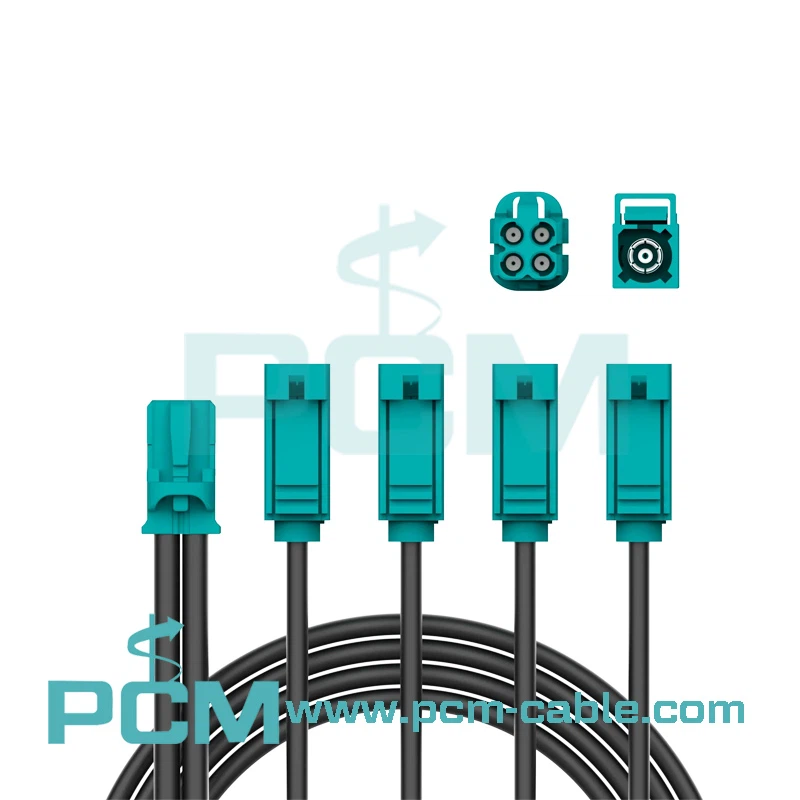 Reliable Quad GMSL2 Fakra Extension Cable with Customizable Original Fakra Connectors Reliable Quad GMSL2 Fakra Extension Cable with Customizable Original Fakra Connectors