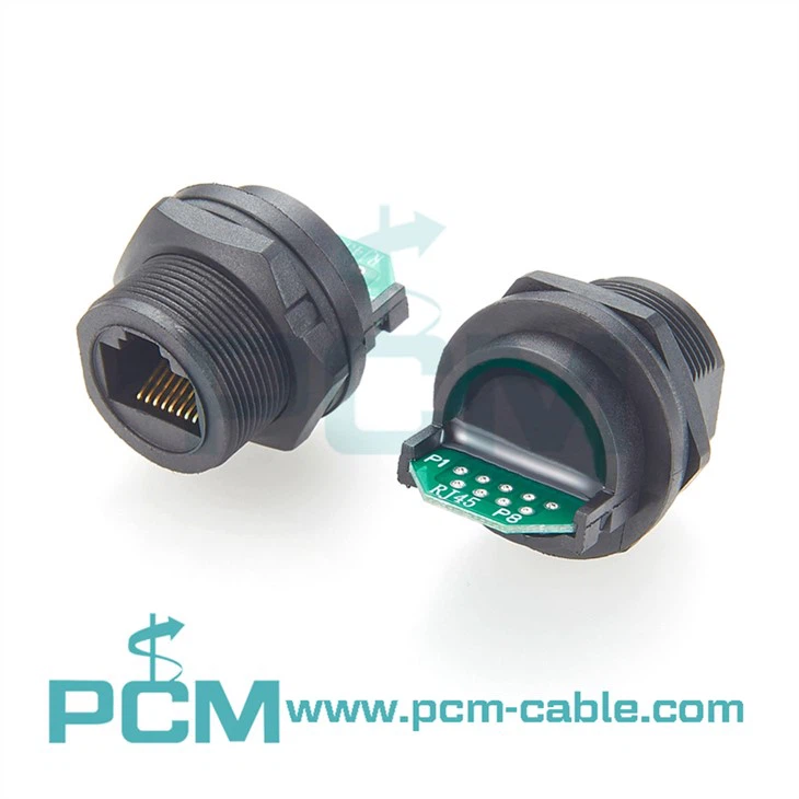 IP67 RJ45 PCBボード付きシャーシコネクタ