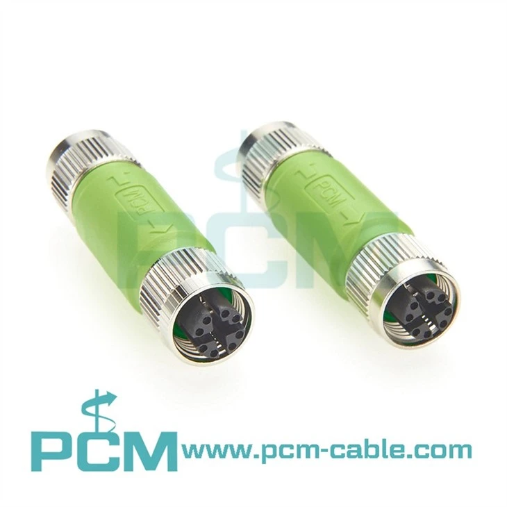 Industrial M12 X-Code Inline Coupler, Cat5e 8 Pin Female-Female