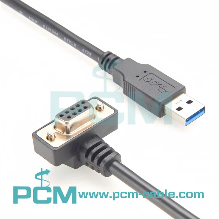 usb to rs232 cable with angled DB9 connector
