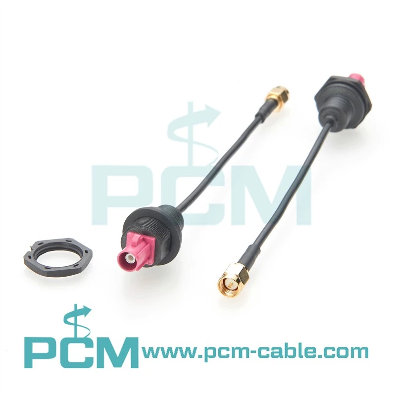Car Radio Antenna Cable - FAKRA H Male to SMA Male with IP67 Waterproof Panel Mount 6GHz Low Loss RG174 Car Radio Antenna Cable - FAKRA H Male to SMA Male with IP67 Waterproof Panel Mount 6GHz Low Loss RG174