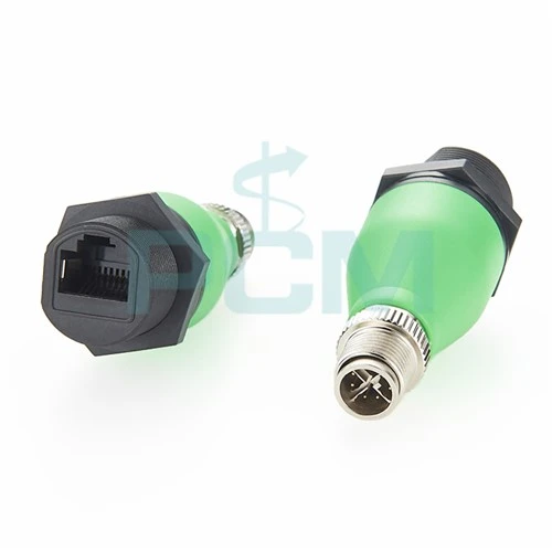 M12 X コード - RJ45 パネル マウント アダプター