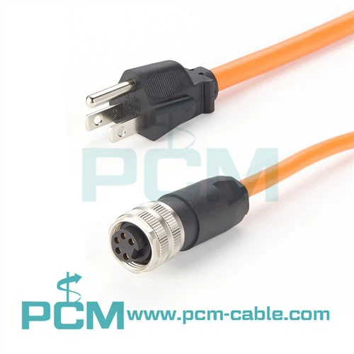 NEMA 5-15P - 7/8 インチ丸型コネクタ電源ケーブル