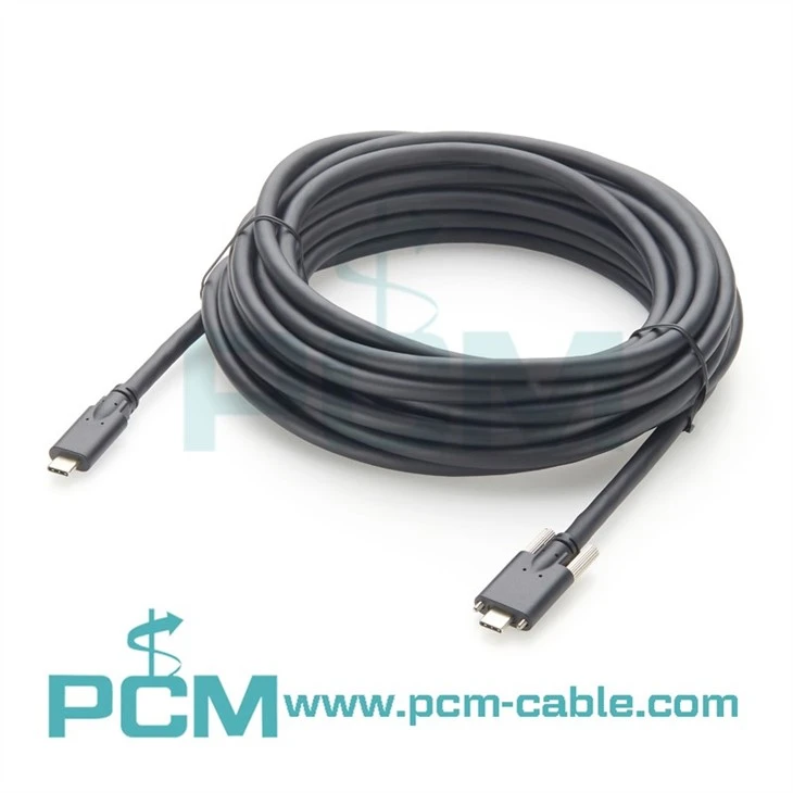USB 3.1 C to C Active Extension Cable with Screw Locking 10m length