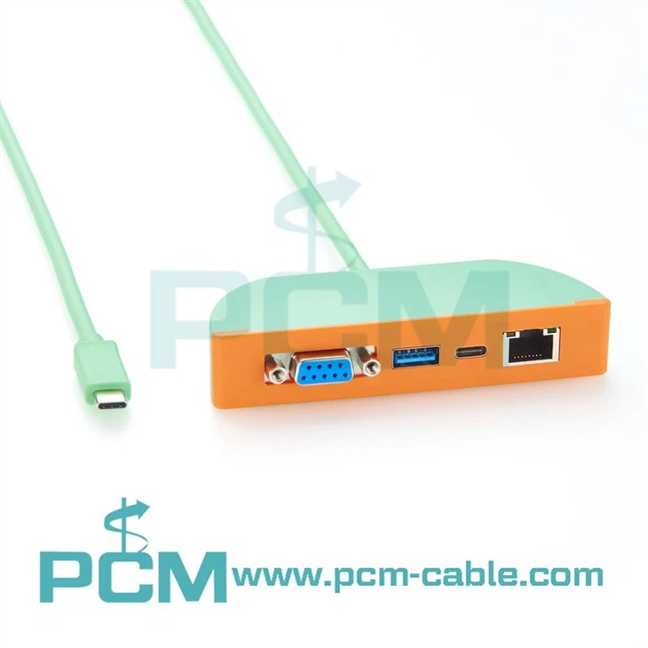 Industrial USB-C Panel Hub with RS232, 1GbE Network, and High-Speed USB
