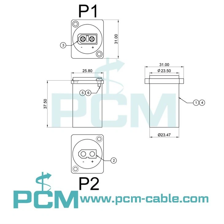 cutout dimensions size of XT60 Panel Mount connector